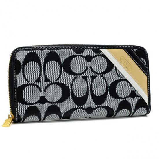 Coach Legacy Stripe In Signature Large Grey Wallets AHH | Women